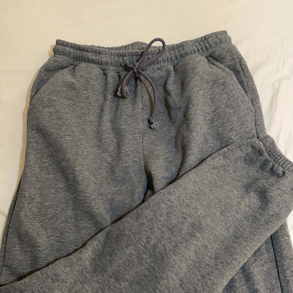 Gray sweatpants